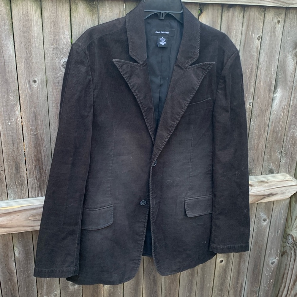 Calvin Klein Jeans medium brown thin corduroy blazer!